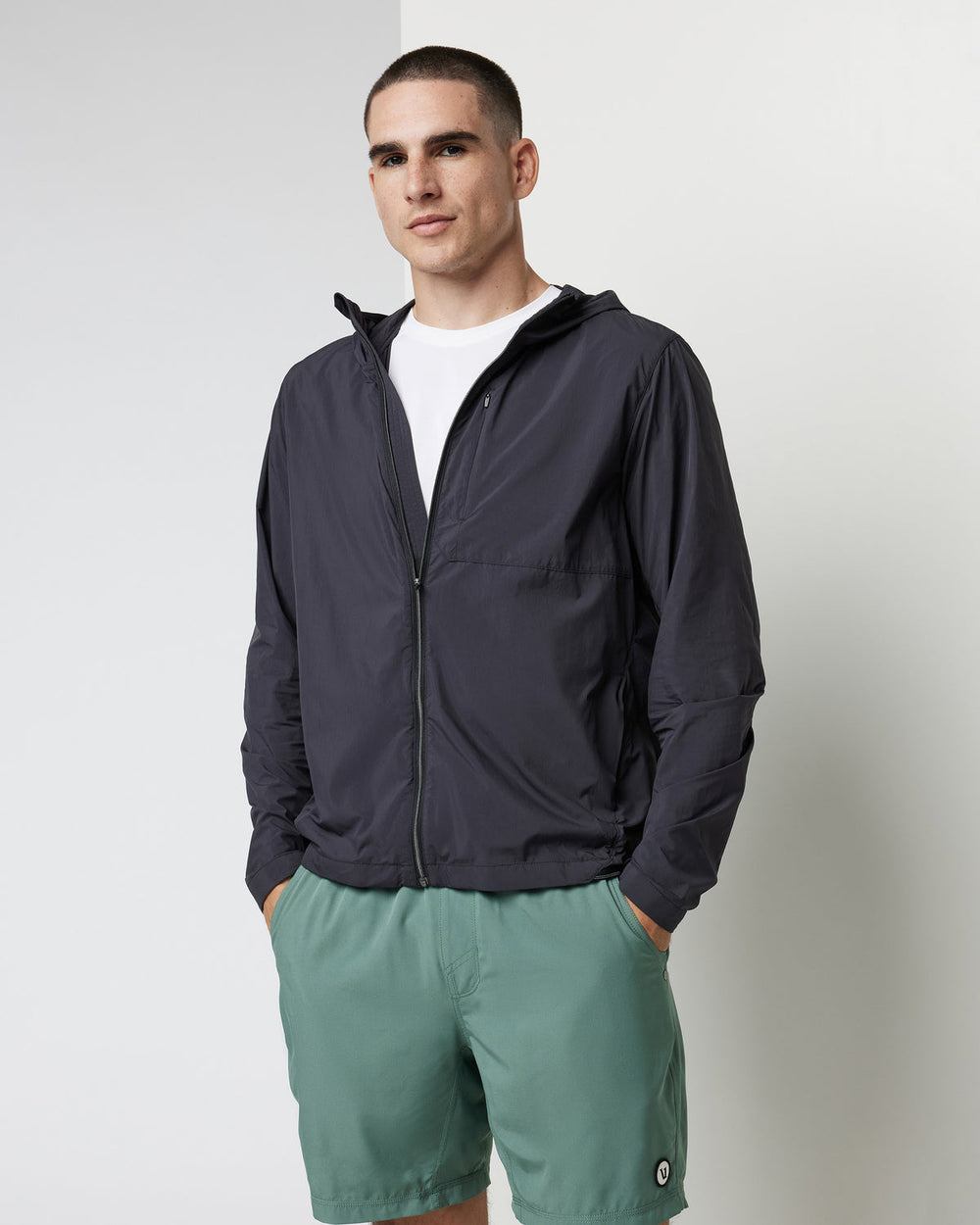 Ronan Packable Jacket Black Water Repellent Jacket | Vuori On sale