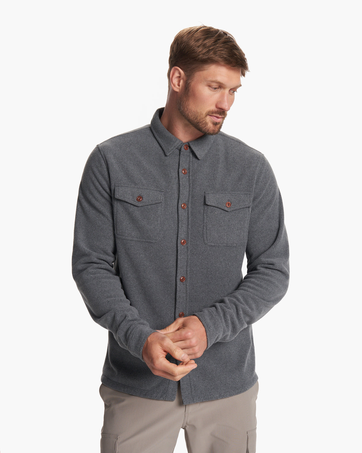 Aspen Shirt Jacket Men's Heather Grey Shirt Jacket | Vuori US