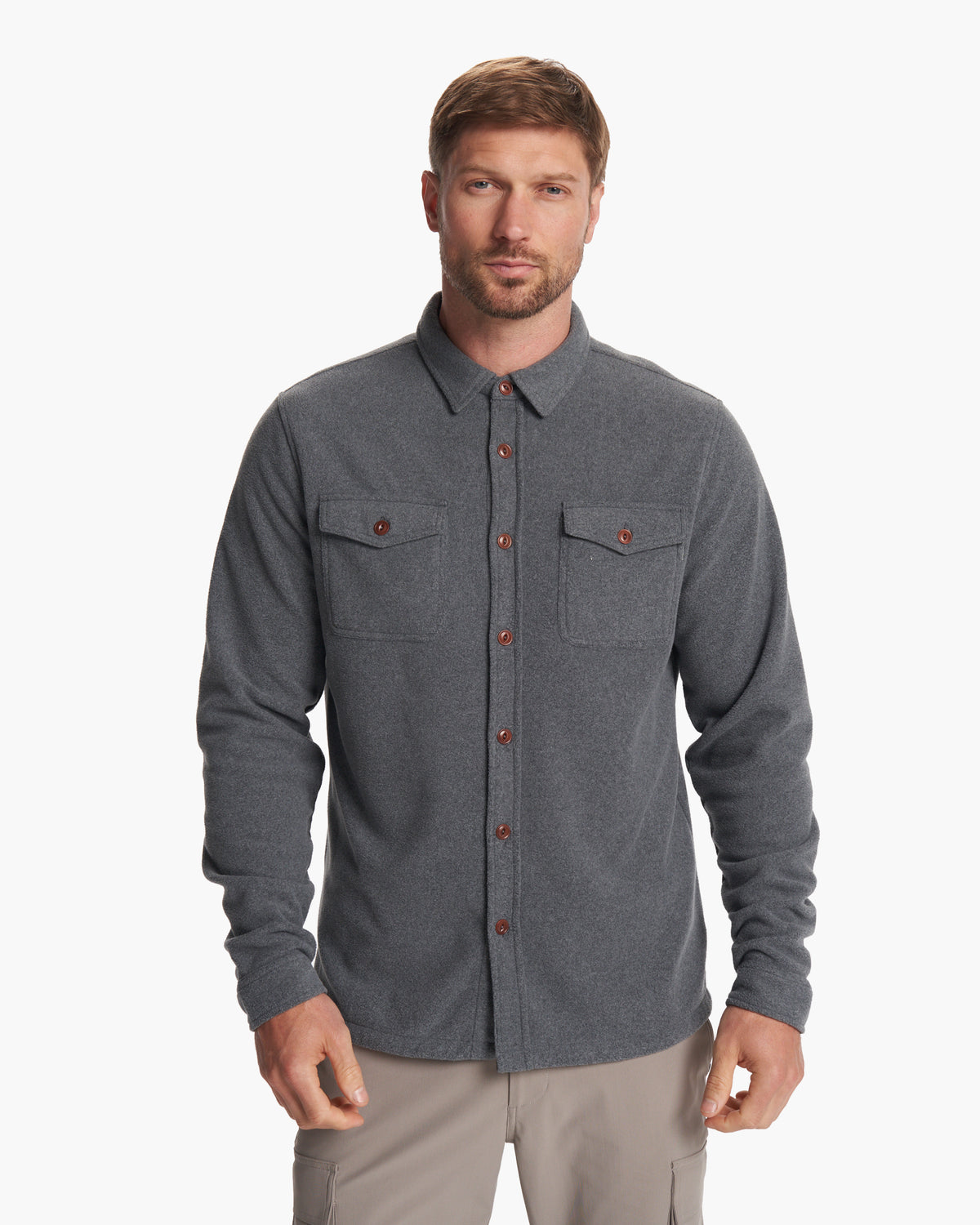 Aspen Shirt Jacket Men's Heather Grey Shirt Jacket | Vuori US