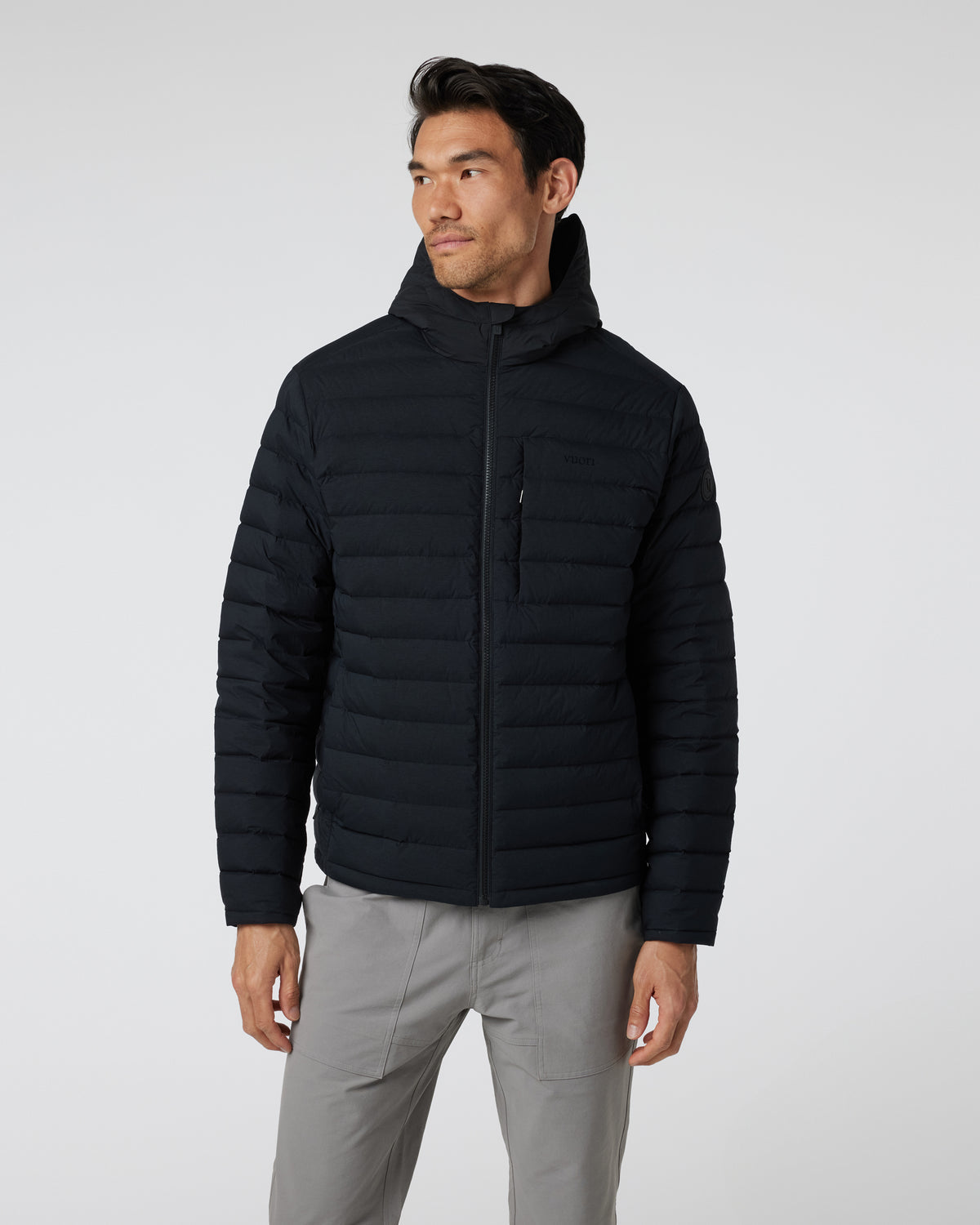 Steadfast Full Zip Hooded Jacket Black | Vuori Clothing
