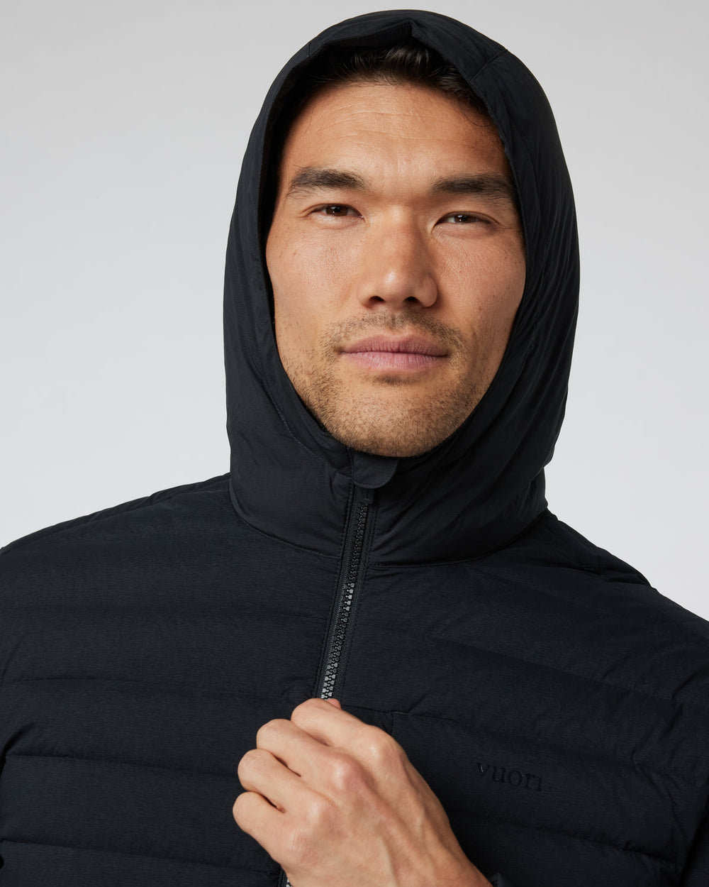 Steadfast Full Zip Hooded Jacket Black | Vuori Clothing