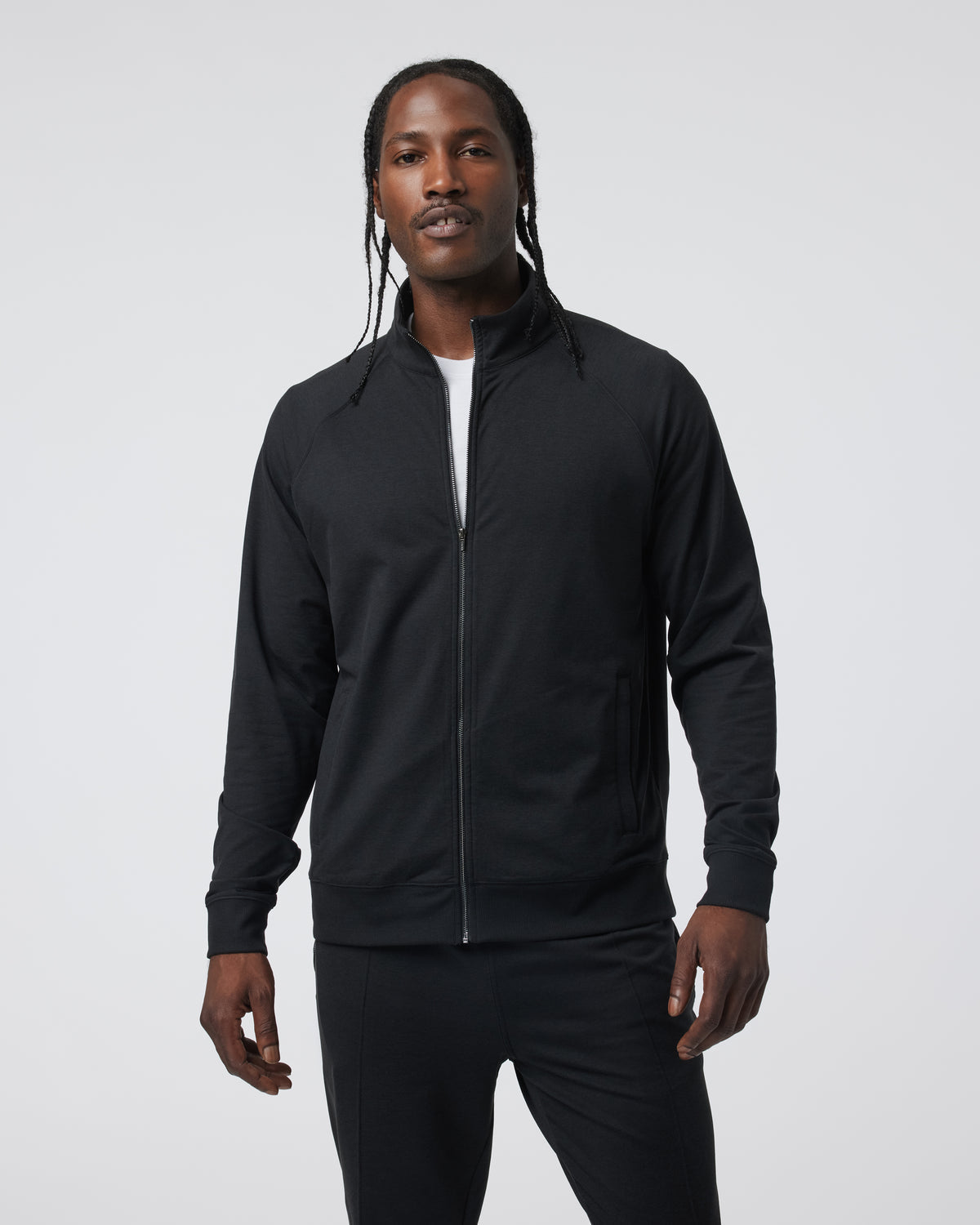 Coronado Novelty Full Zip Men's Black Heather Jacket | Vuori