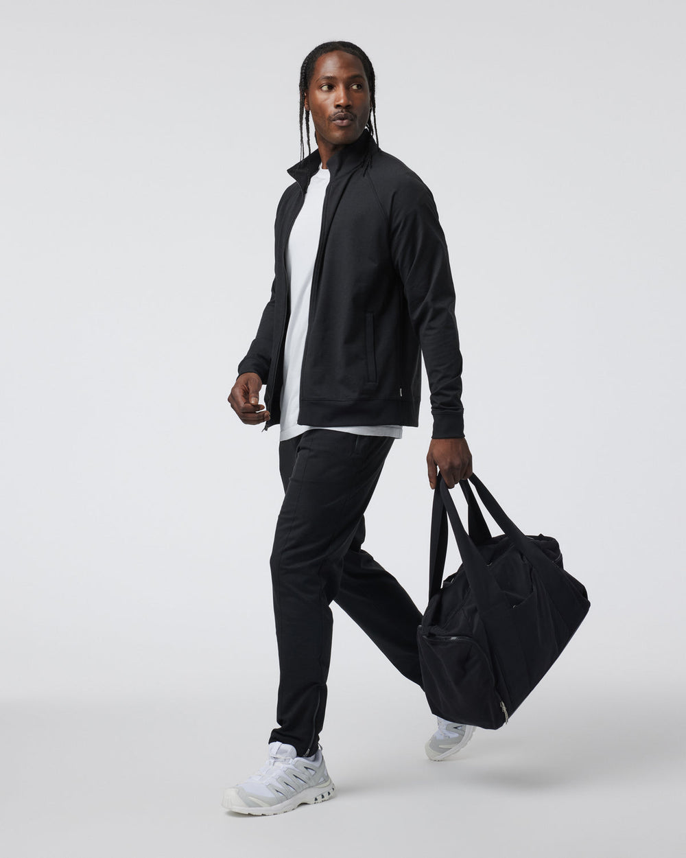 Coronado Novelty Full Zip Men's Black Heather Jacket | Vuori