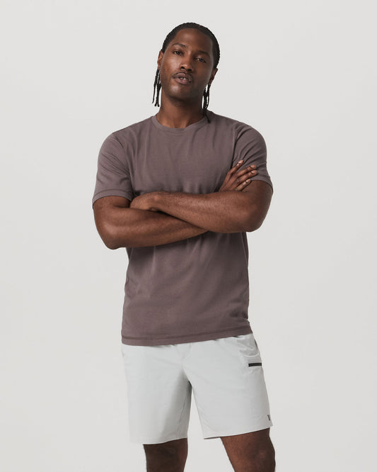 Tuvalu Tee Men's Cotton Short Sleeve T-Shirt in Timber | Vuori
