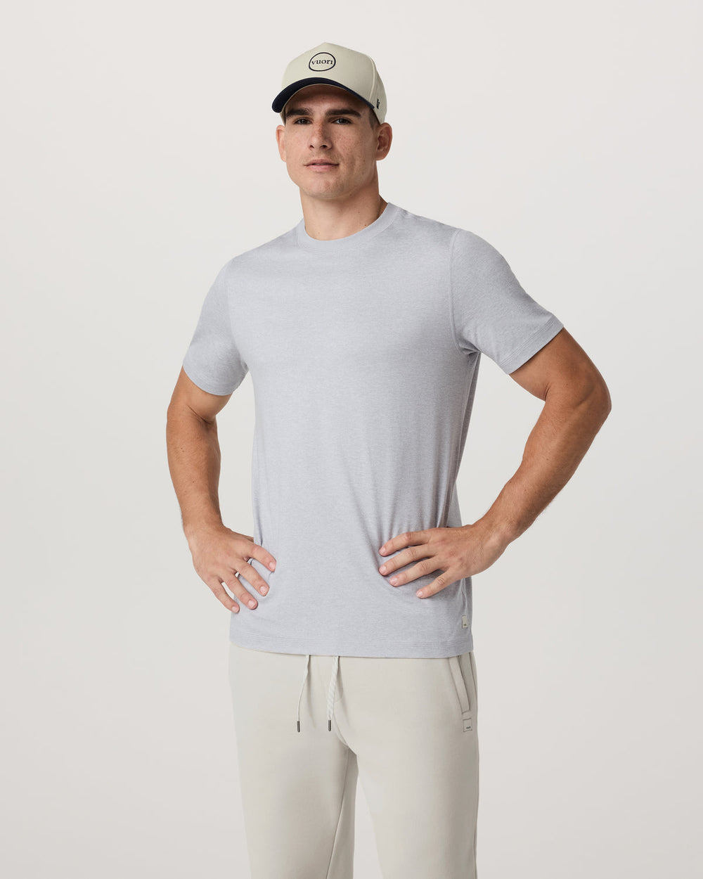 Short Sleeve Ponto Performance Tee Platinum Heather | Vuori For sale