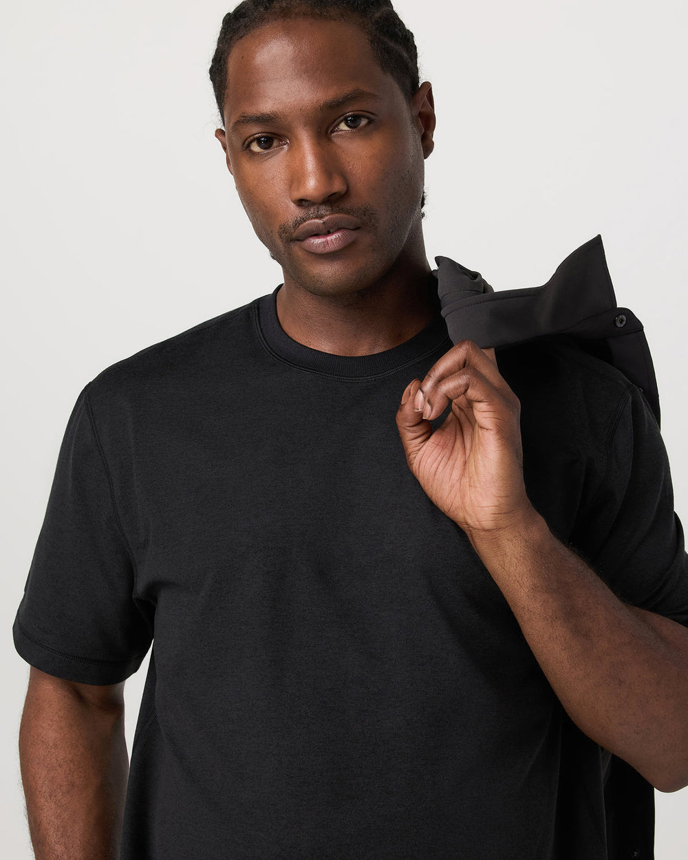 Men's Short Sleeve Ponto Tee - Relaxed Black Heather | Vuori