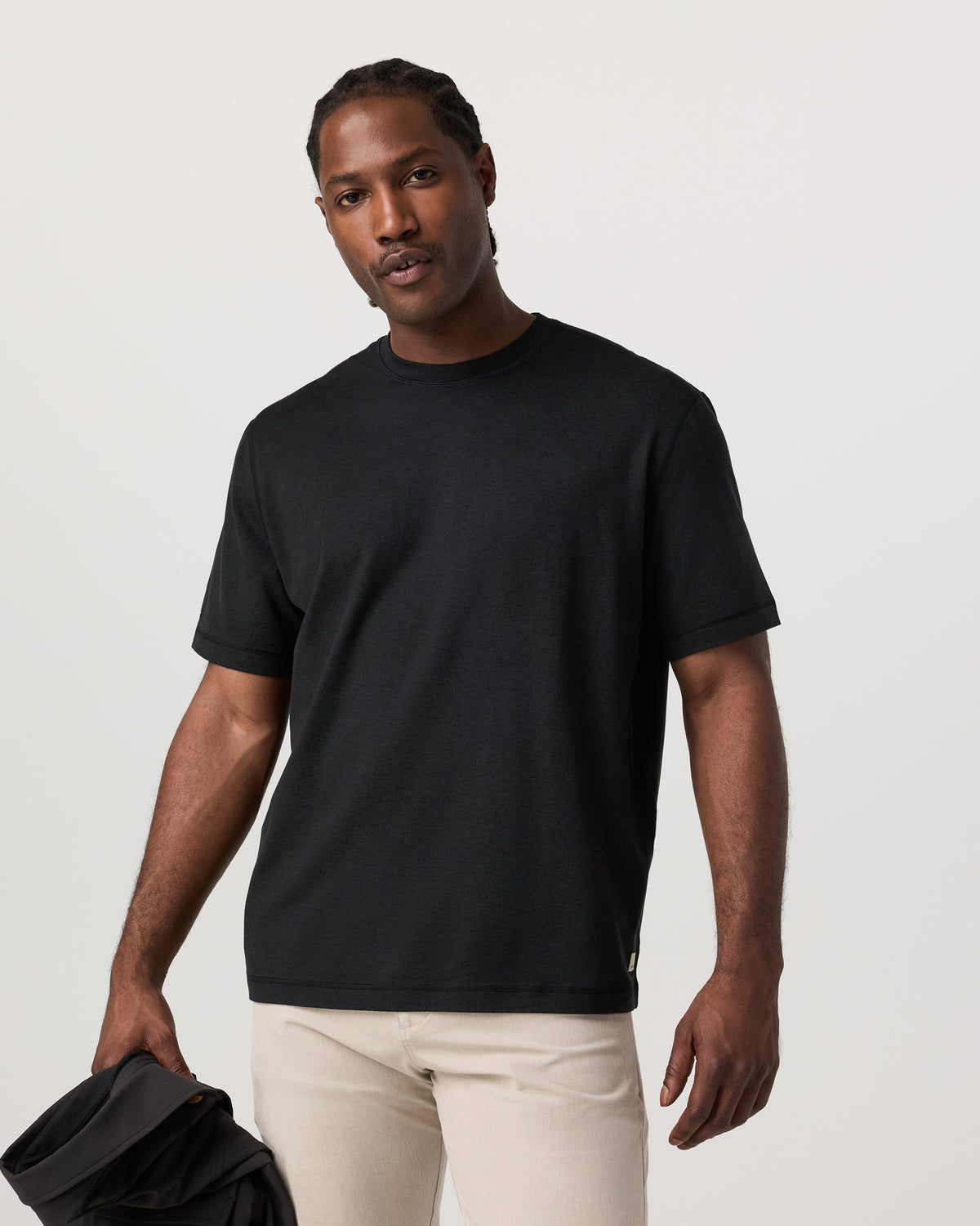Men's Short Sleeve Ponto Tee - Relaxed Black Heather | Vuori