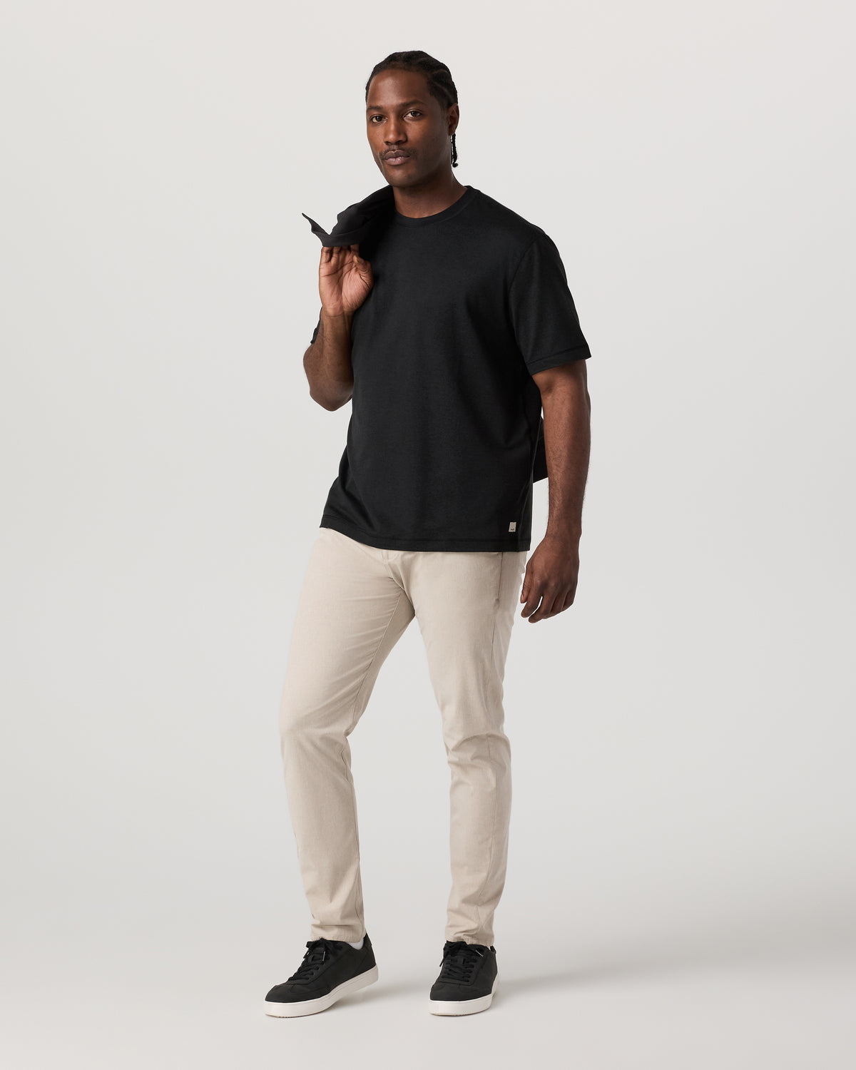 Men's Short Sleeve Ponto Tee - Relaxed Black Heather | Vuori