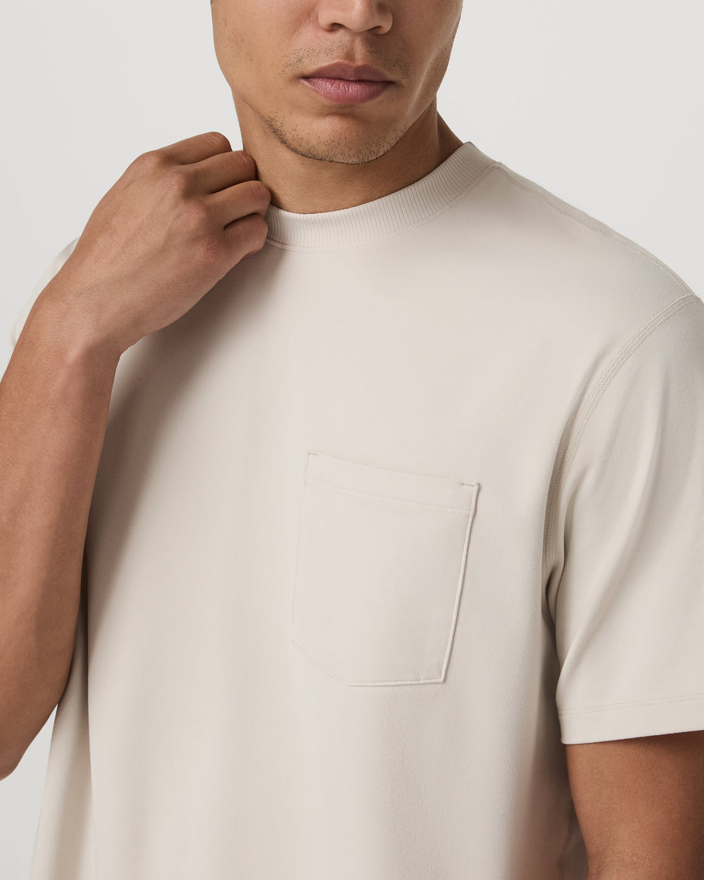 Men's Short Sleeve Ponto Pocket Tee - Relaxed Fit Bone | Vuori Sale