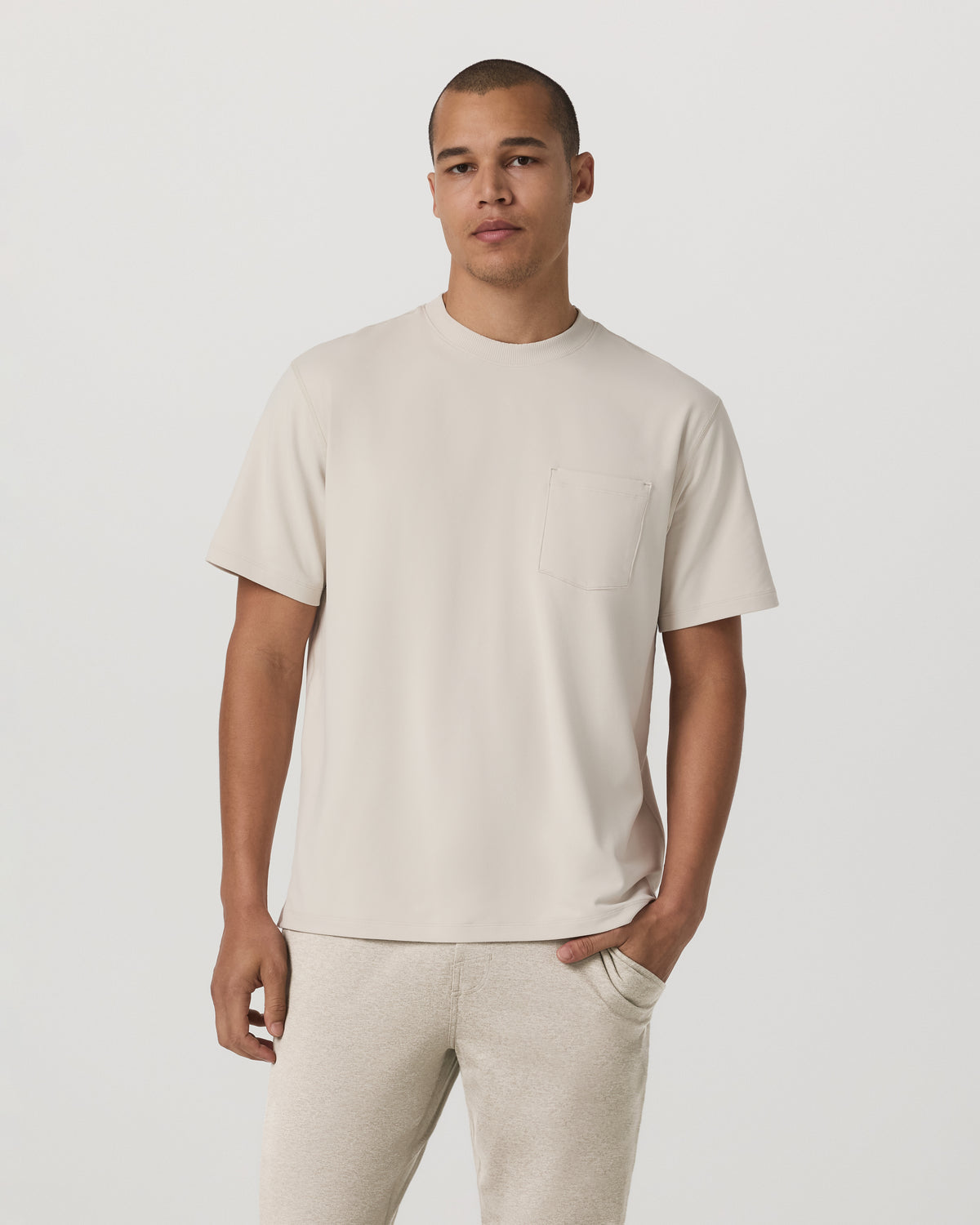 Men's Short Sleeve Ponto Pocket Tee - Relaxed Fit Bone | Vuori Sale
