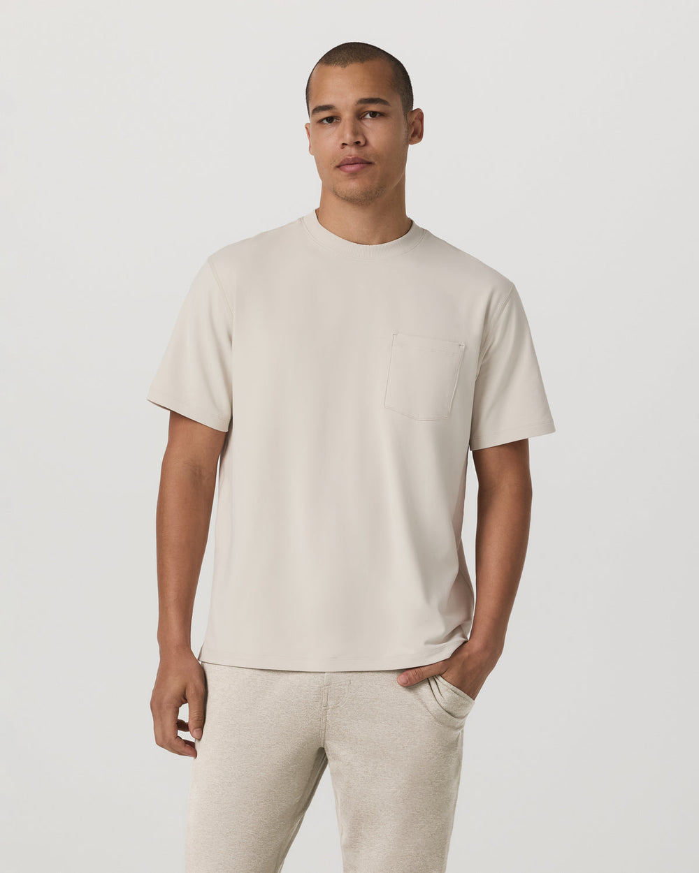 Men's Short Sleeve Ponto Pocket Tee - Relaxed Fit Bone | Vuori Sale