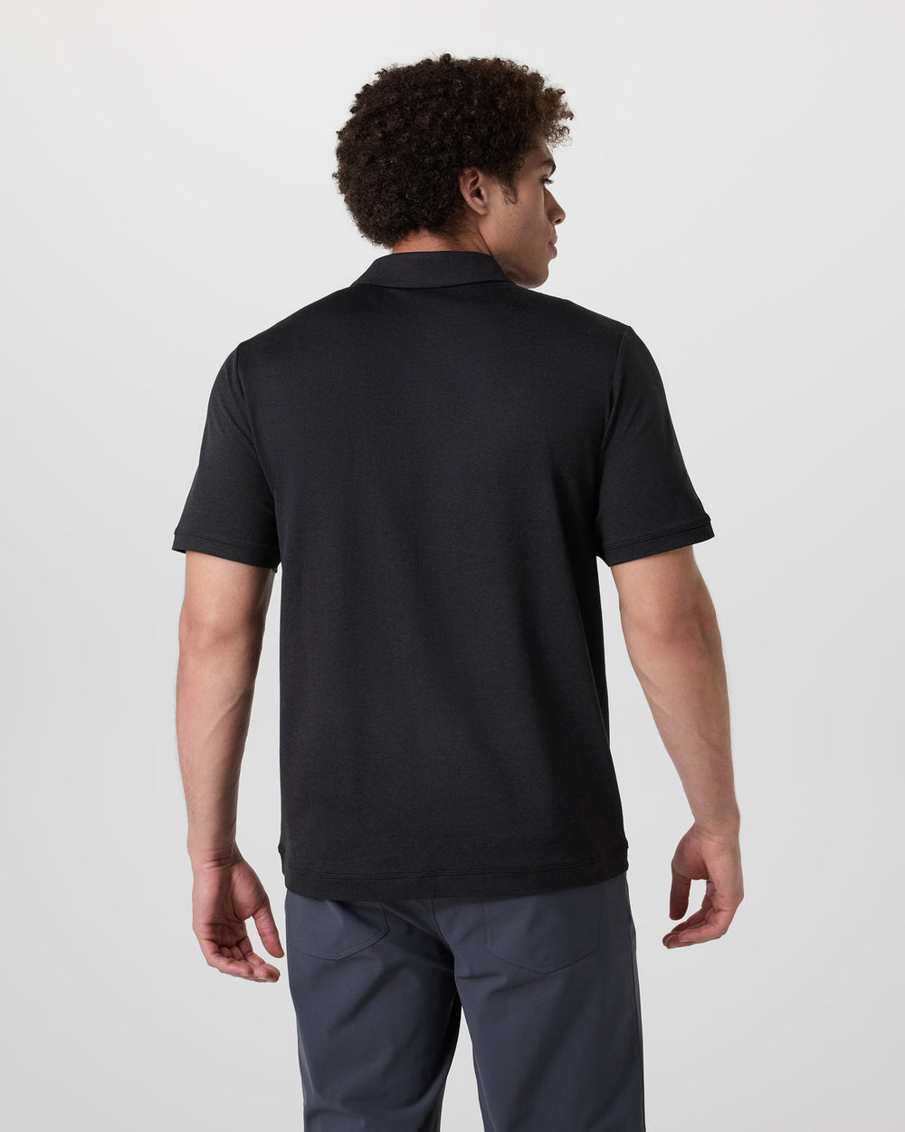 Short Sleeve Ponto Performance Polo Black Heather | Vuori
