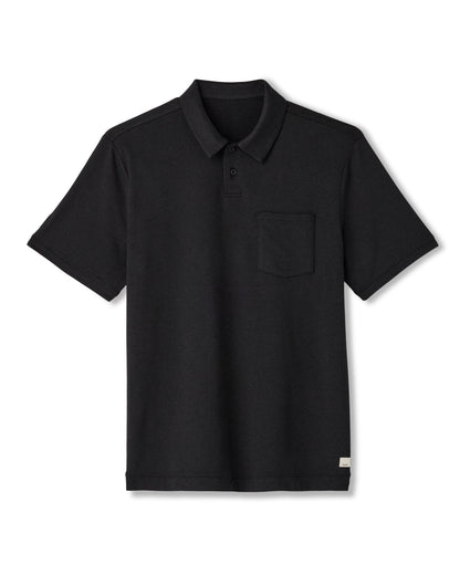 Short Sleeve Ponto Performance Polo Black Heather | Vuori