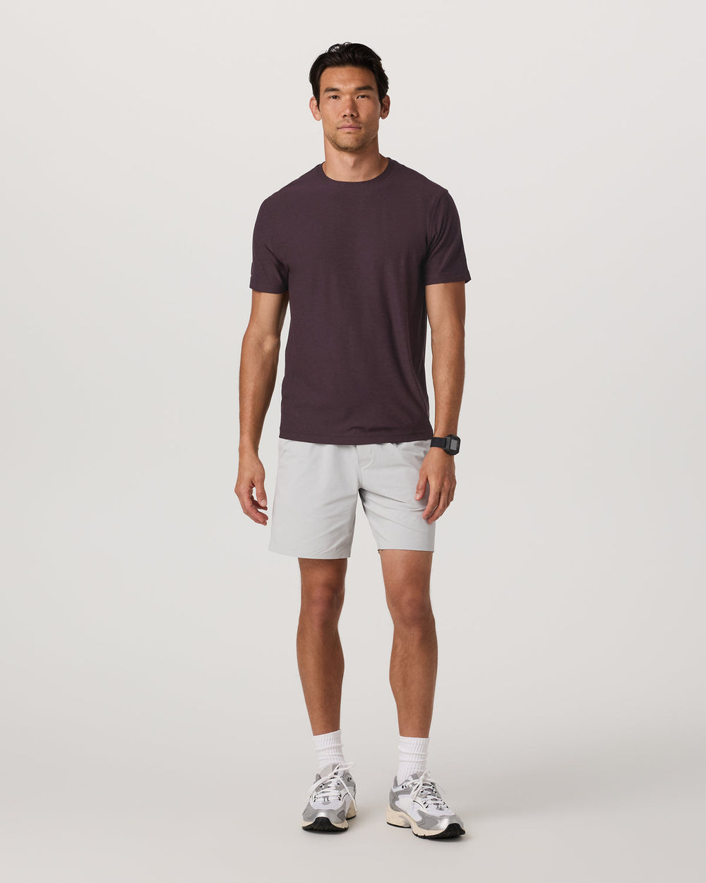 Strato Tech Tee Men's Raisin Heather Performance Shirt | Vuori Online