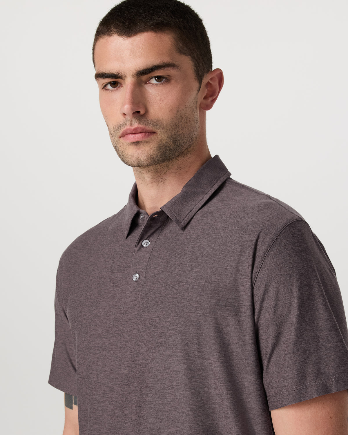 Strato Tech Polo Men's Huckleberry Heather Polo Shirt | Vuori Outlet