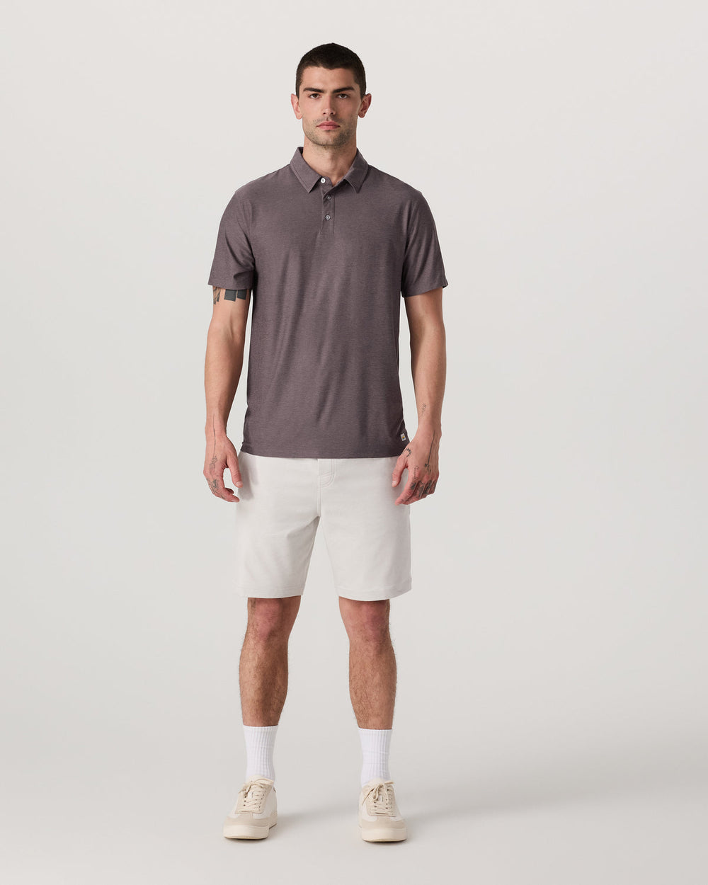Strato Tech Polo Men's Huckleberry Heather Polo Shirt | Vuori Outlet