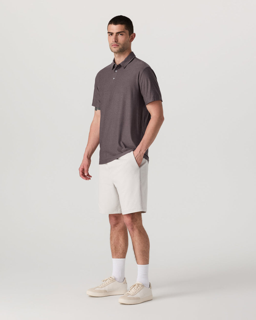 Strato Tech Polo Men's Huckleberry Heather Polo Shirt | Vuori Outlet