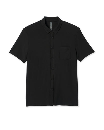 Short Sleeve Strato Button Down Men's Black Shirt | Vuori Sale
