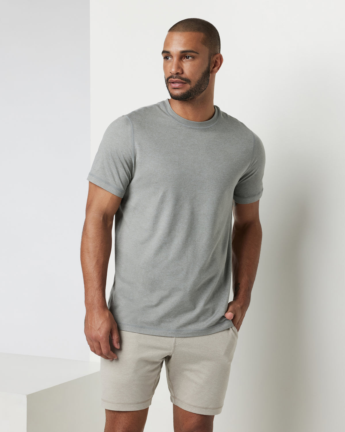 Short Sleeve Ponto Performance Tee Driftwood Heather | Vuori For sale