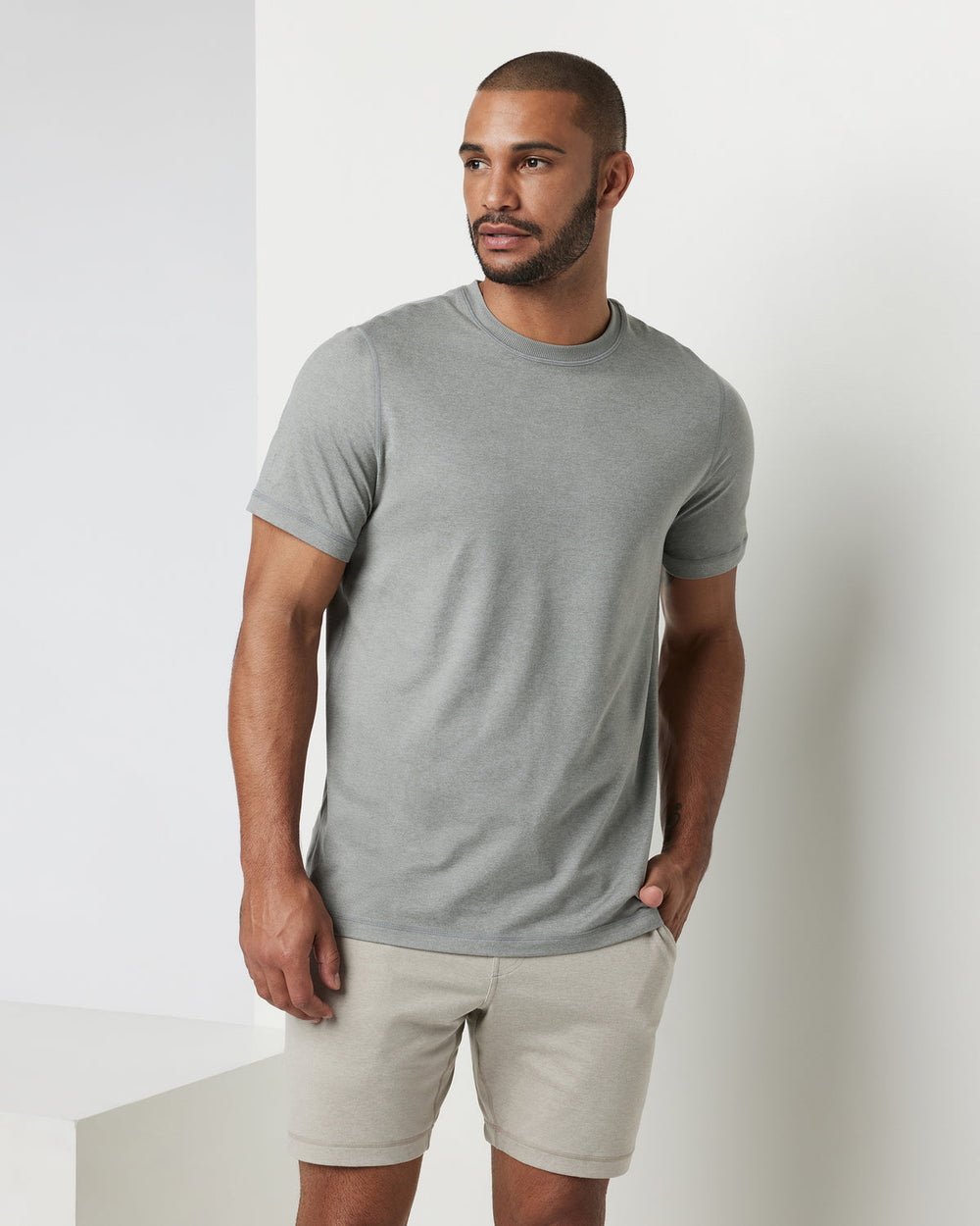 Short Sleeve Ponto Performance Tee Driftwood Heather | Vuori For sale