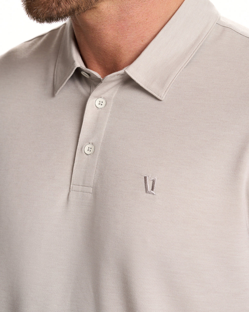 Knit Twill Polo Men's Beachsand Heather Golf Polo | Vuori Online
