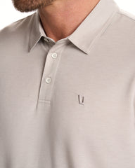 Knit Twill Polo Men's Beachsand Heather Golf Polo | Vuori Online