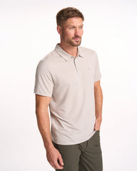 Knit Twill Polo Men's Beachsand Heather Golf Polo | Vuori Online