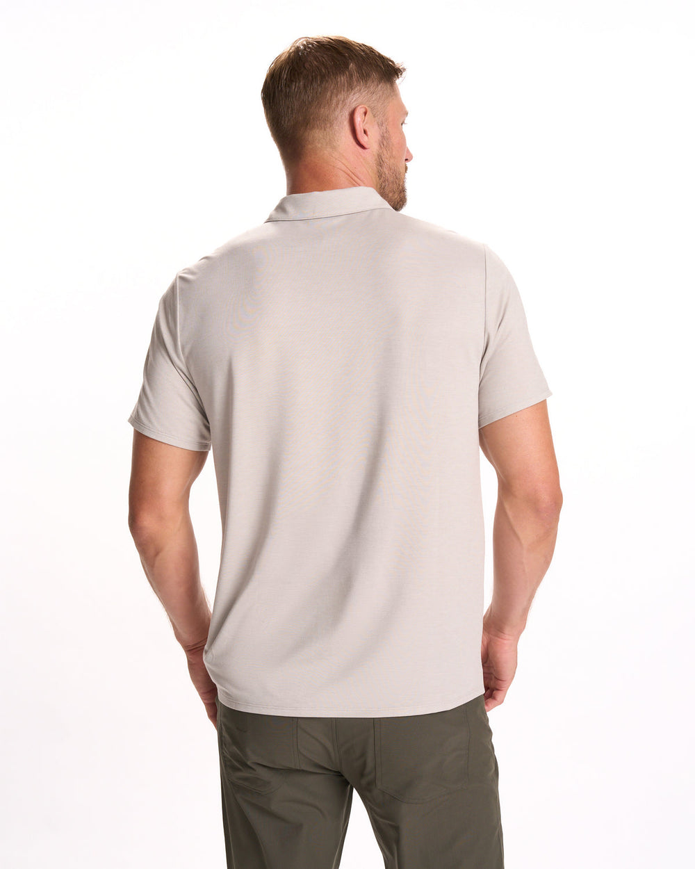 Knit Twill Polo Men's Beachsand Heather Golf Polo | Vuori Online
