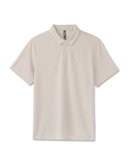 Knit Twill Polo Men's Beachsand Heather Golf Polo | Vuori Online
