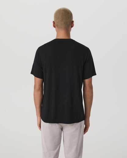 Short Sleeve Merino Wool Tee Men's Black Knit Shirt | Vuori