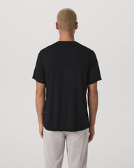 Short Sleeve Merino Wool Tee Men's Black Knit Shirt | Vuori
