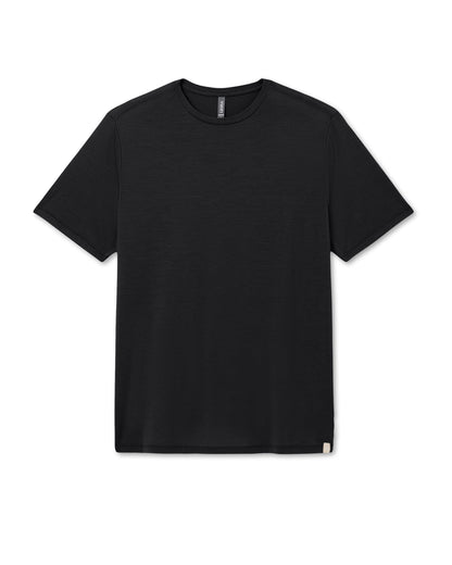 Short Sleeve Merino Wool Tee Men's Black Knit Shirt | Vuori