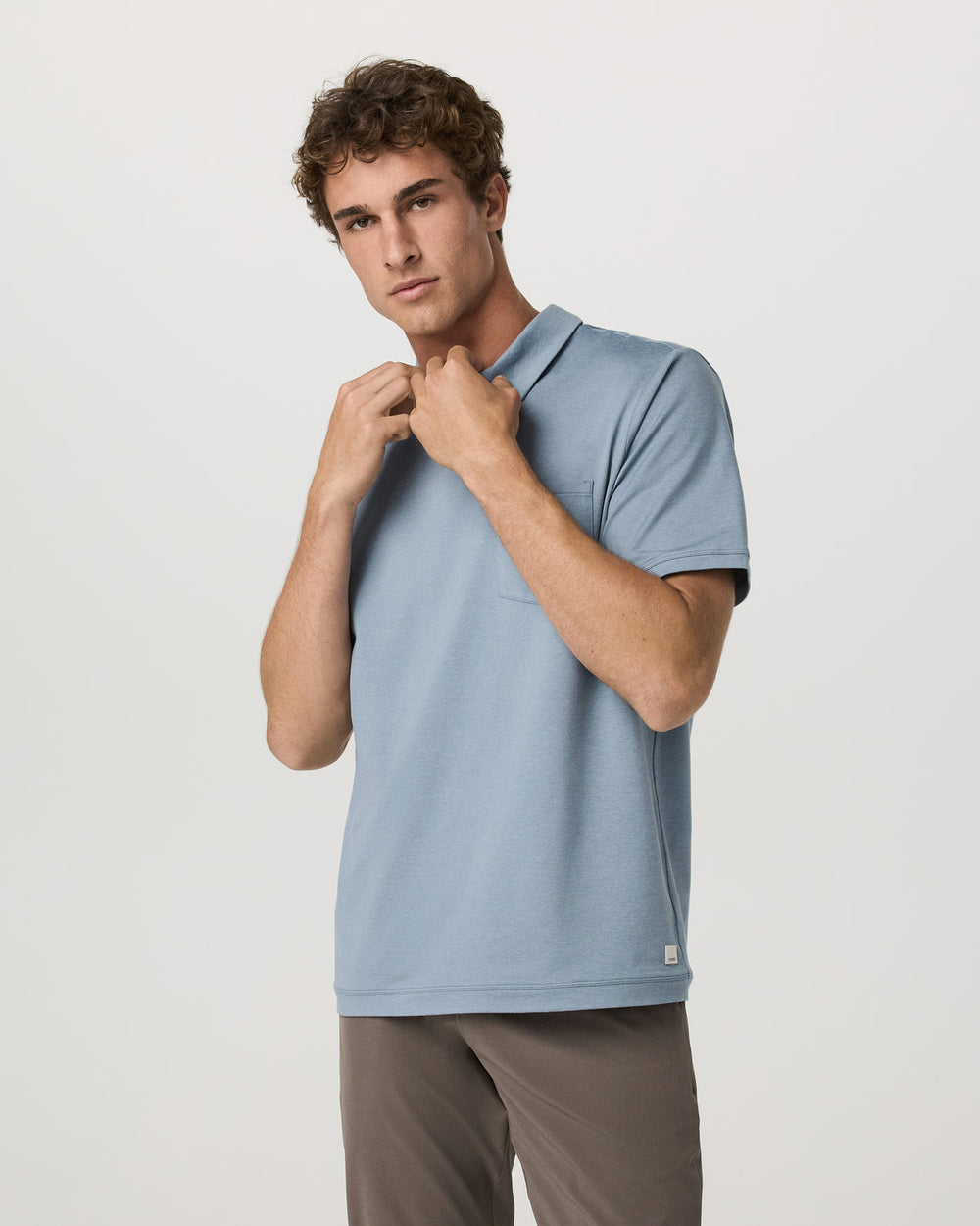 Men's Short Sleeve Ponto Performance Polo Flint Heather | Vuori Sale