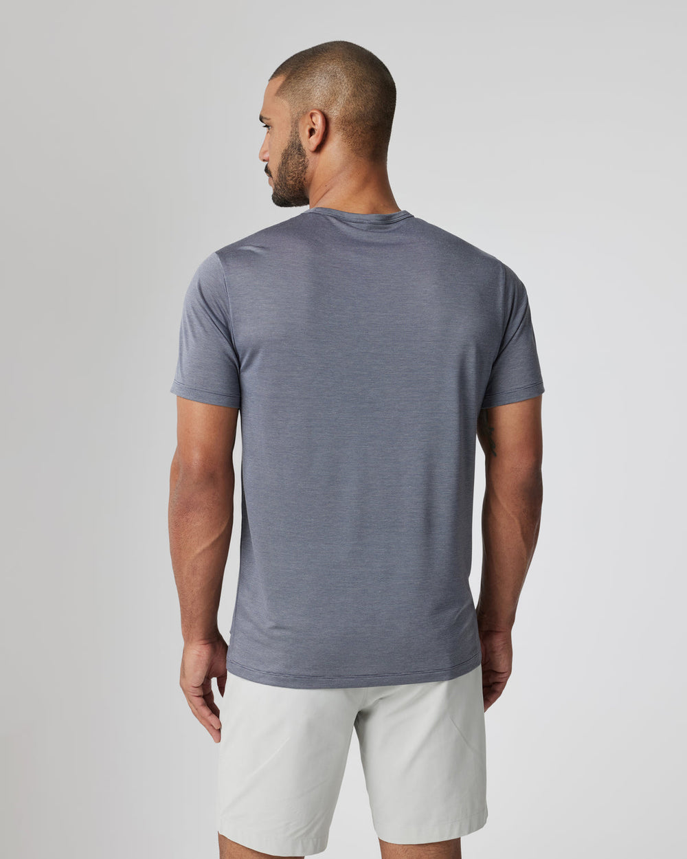 Short Sleeve Marina Stripe Tee Dark Pewter Run Shirt | Vuori On sale