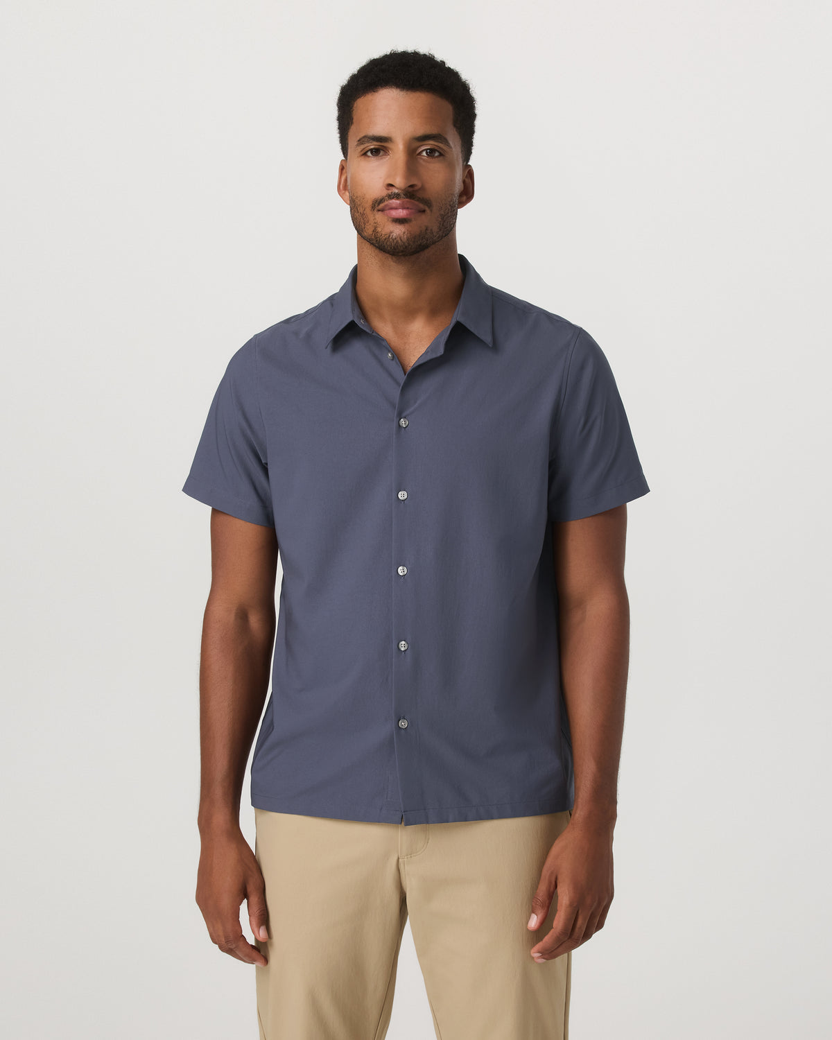 Short Sleeve Manhattan Button Down Men's Azure Shirt | Vuori Online
