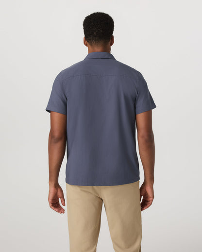 Short Sleeve Manhattan Button Down Men's Azure Shirt | Vuori Online