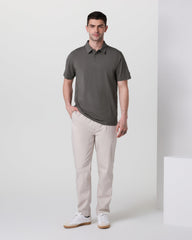 Short Sleeve Feather Polo Warm Grey | Vuori Outlet