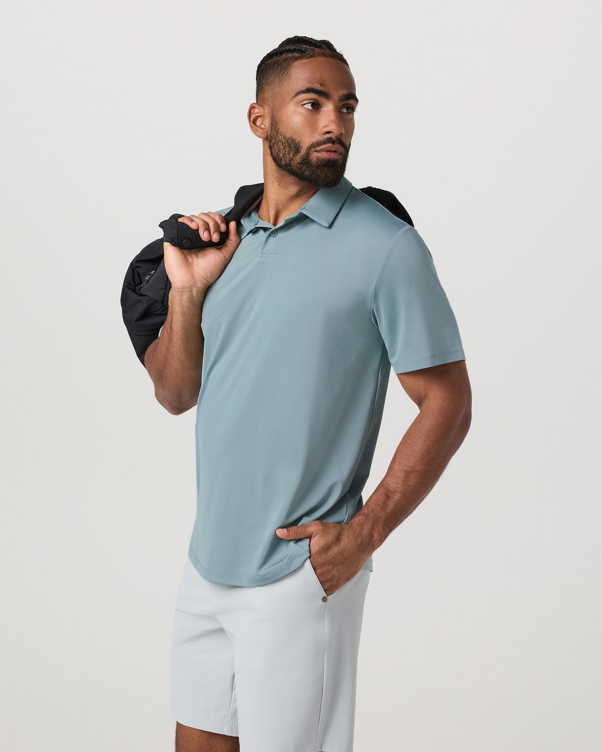 Short Sleeve Viewpoint Polo 2.0 Men's Mist Polo Shirt | Vuori Discount