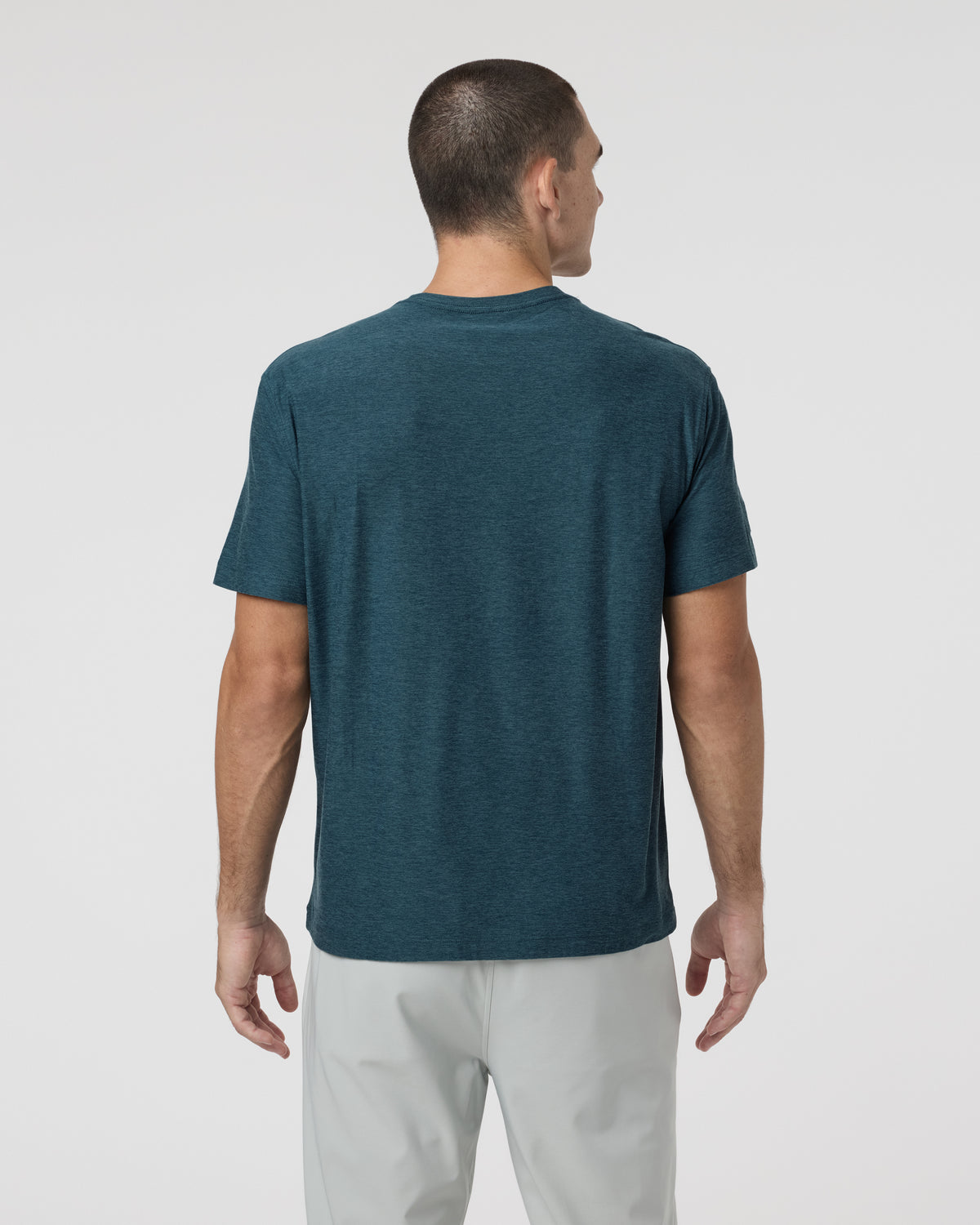 Short Sleeve Strato Pocket Tee - Relaxed Fit Light Deep Sea Heather | Vuori For sale