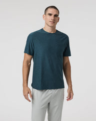 Short Sleeve Strato Pocket Tee - Relaxed Fit Light Deep Sea Heather | Vuori For sale