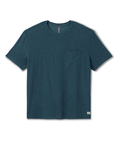Short Sleeve Strato Pocket Tee - Relaxed Fit Light Deep Sea Heather | Vuori For sale
