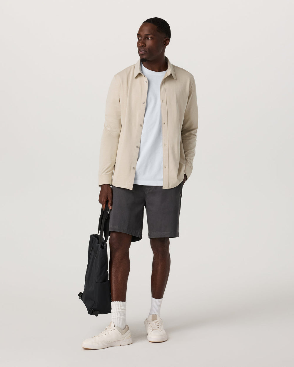 Long Sleeve Knit Oxford Button Down Men's Trench Shirt | Vuori Online