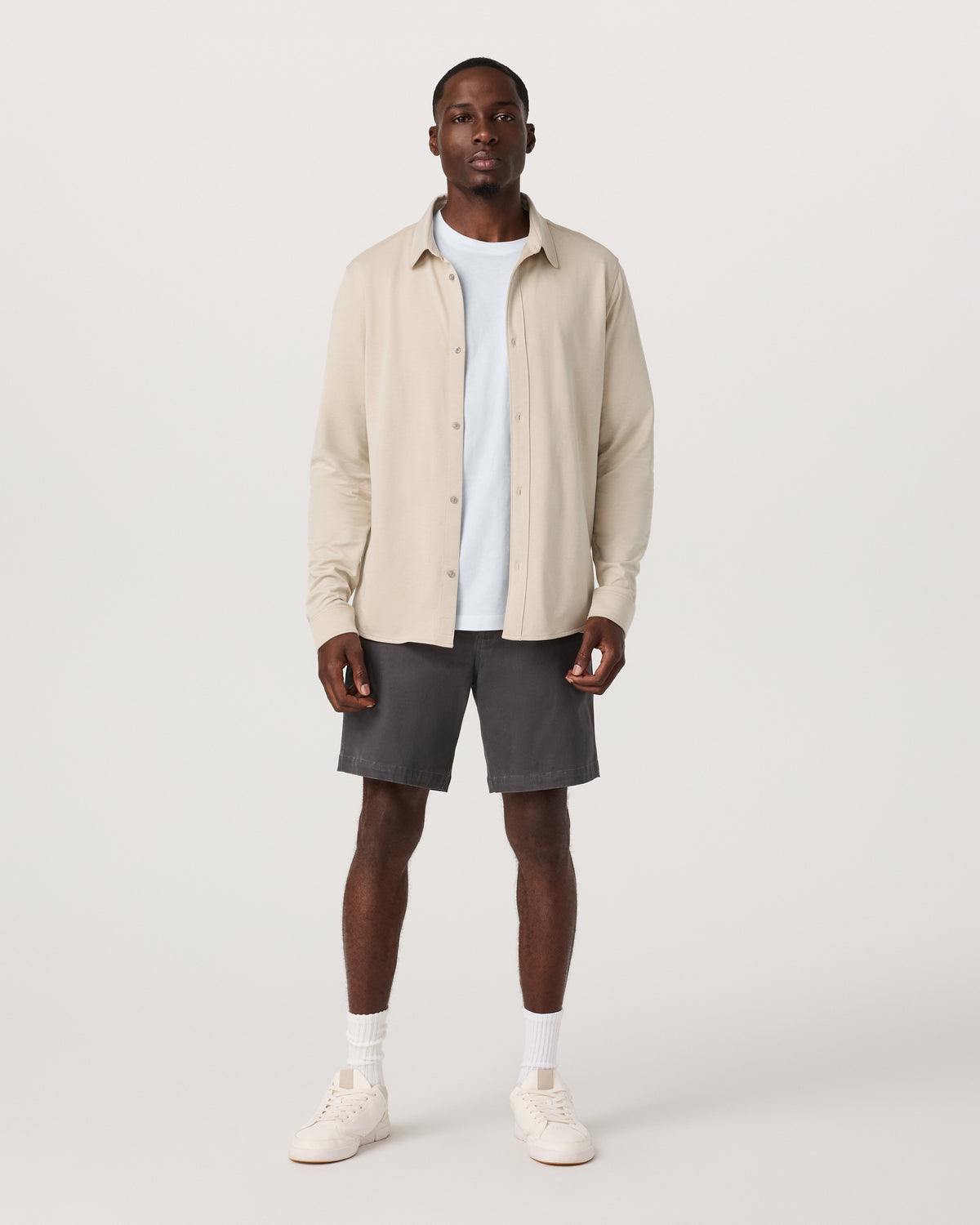 Long Sleeve Knit Oxford Button Down Men's Trench Shirt | Vuori Online