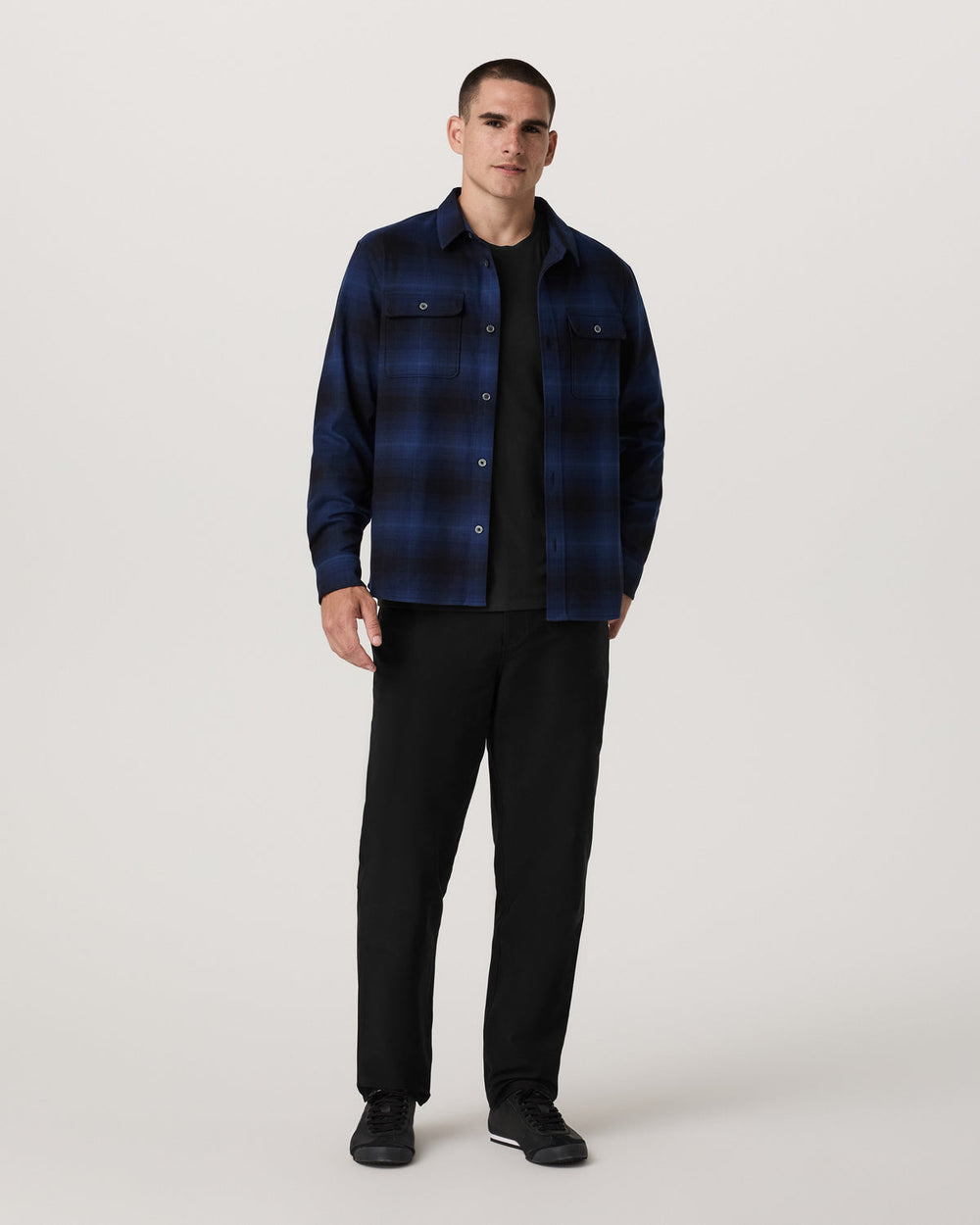 Long Sleeve Flannel Button Down Men's Blue Coast Shirt | Vuori Outlet