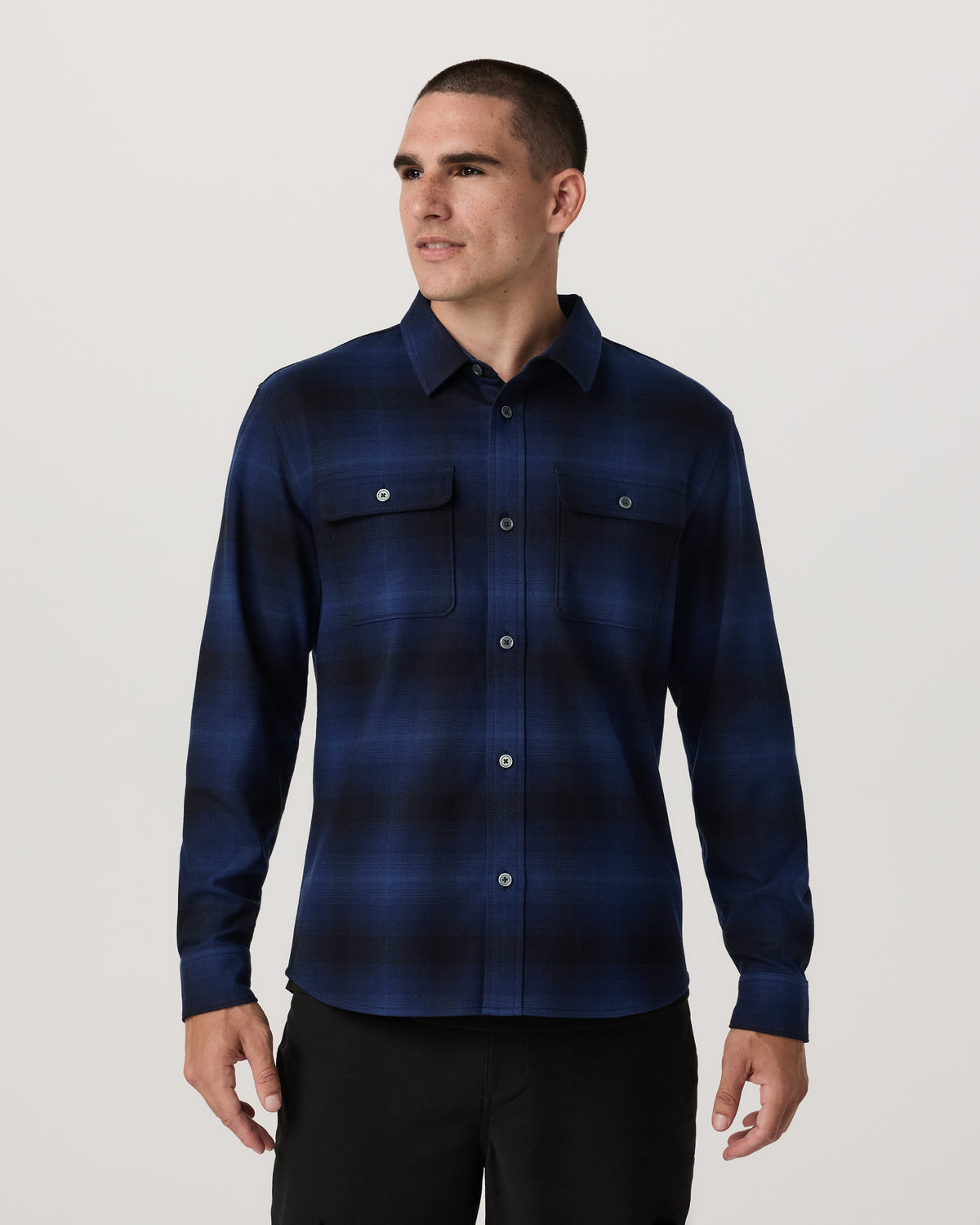 Long Sleeve Flannel Button Down Men's Blue Coast Shirt | Vuori Outlet