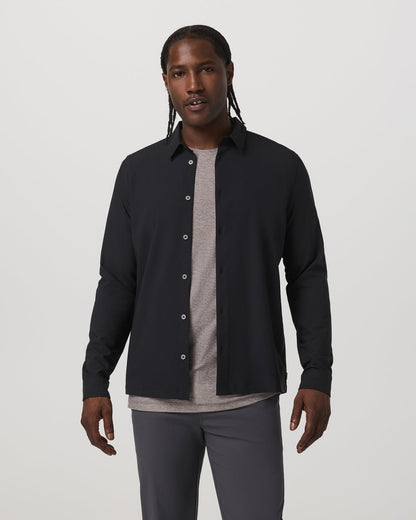 Long Sleeve Manhattan Button Down Men's Black Shirt | Vuori US