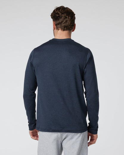Long Sleeve Ponto Performance Tee Midnight Heather | Vuori Clothing