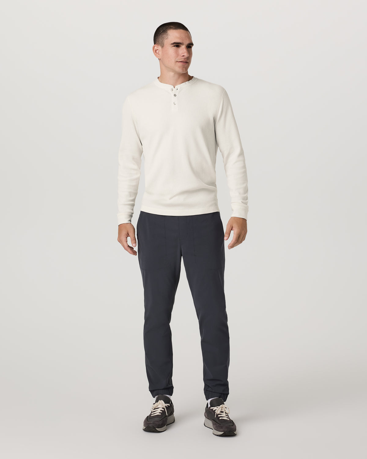 Waffle Henley Men's Marshmallow Henley Top | Vuori Sale