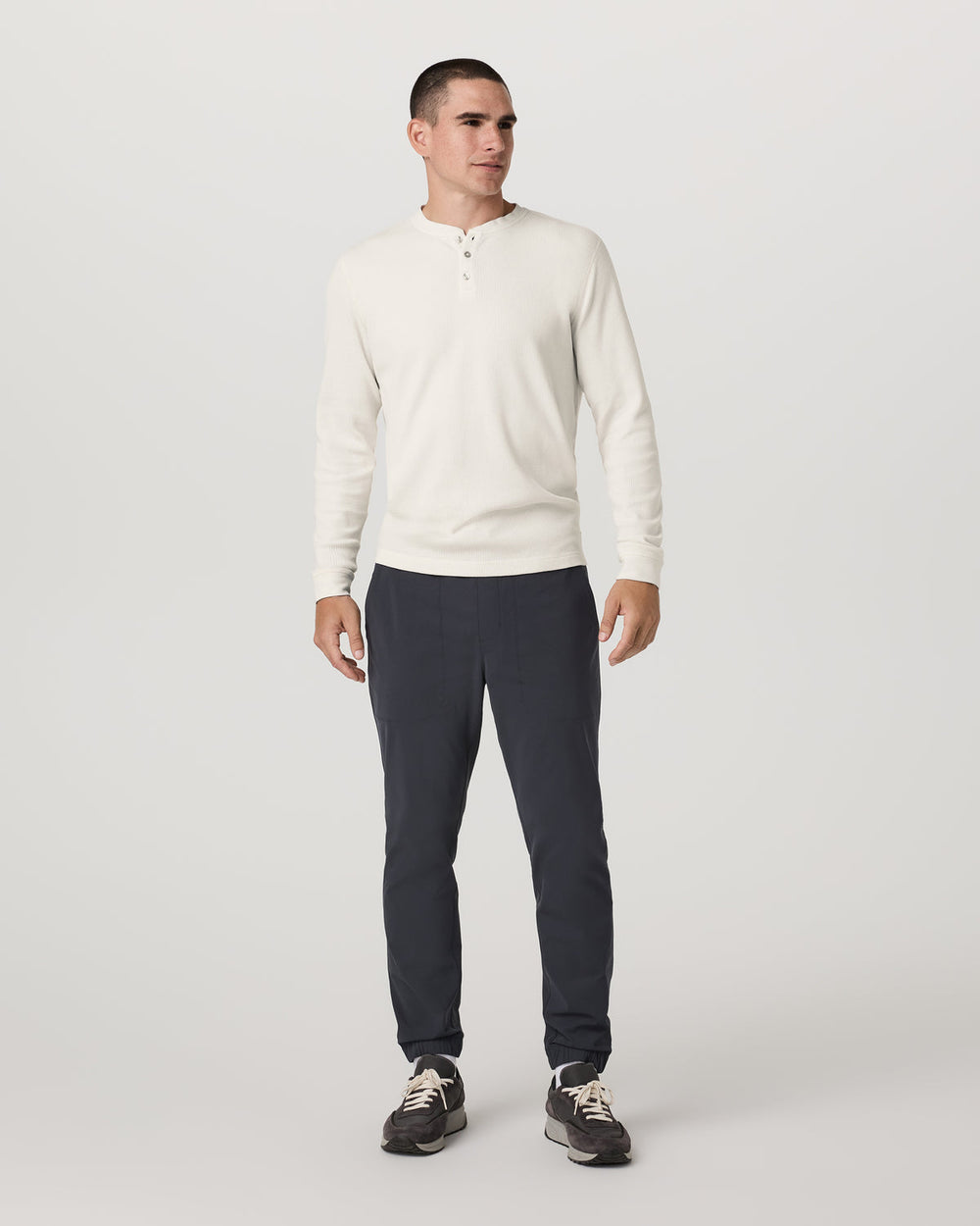 Waffle Henley Men's Marshmallow Henley Top | Vuori Sale