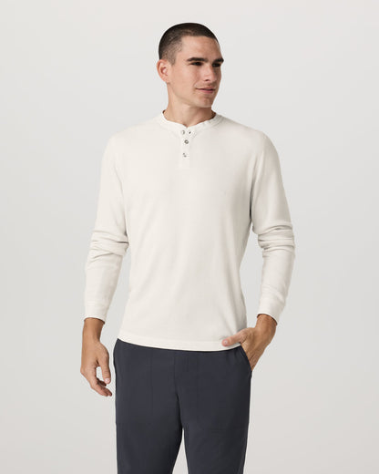Waffle Henley Men's Marshmallow Henley Top | Vuori Sale